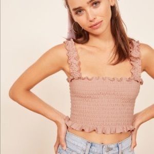 REFORMATION ruffle stretch tank